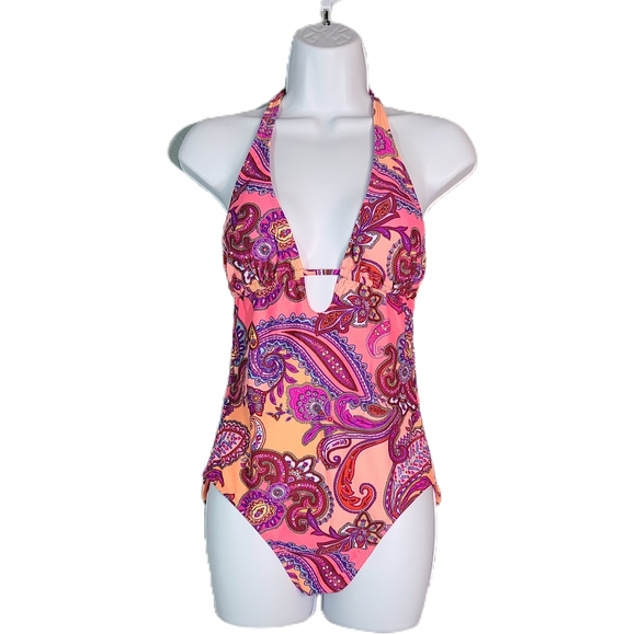 Neon Paisley Swimsuit - M - Picture 1 of 5